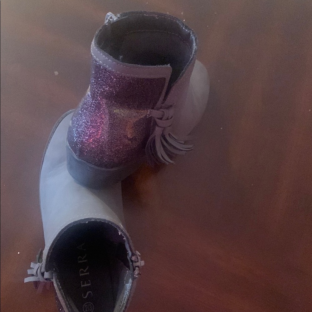 Serra Kids Glitter Boots - Purple and Gray